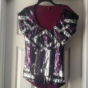 Burgundy sequin top